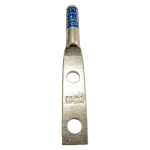 Tin-plated, 6 AWG standard barrel copper compression lug with 1/4 inch studs and blue color code.