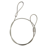 Flexible galvanized steel wire rope rigging sling with standard spliced eye termination.