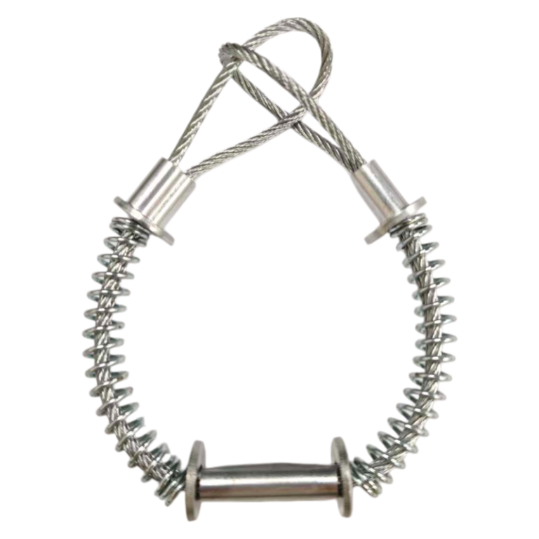 Close-up of the galvanized steel wire rope body, highlighting the material for strength and corrosion resistance.