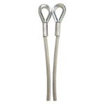 Close-up of the press-fitted aluminum/steel sleeve and the soft loop eye termination on the sling.