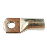 Side profile of HUP series seamless copper lug showing thick barrel walls and tin plating finish.