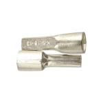 Pair of KS16-13 copper pin terminals in dual view, displaying both the wire entry barrel and the solid needle contact.