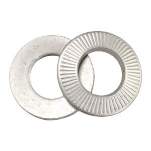 Industrial bulk inventory of Dacromet coated NFE 25-511 washers for railway and automotive supply.