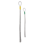 Full technical view of the Type DSG single eye pipeline traction cable grip with single weave mesh.