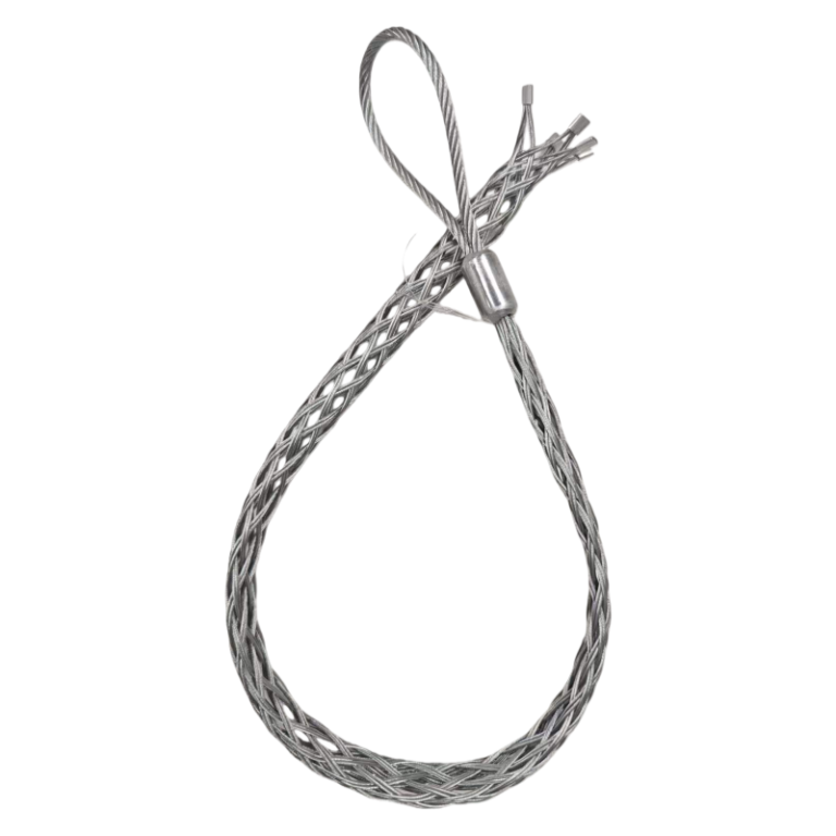 Full panoramic view of the MGS-M dragging cable grip showing the high-strength single eye loop and multi-strand mesh.