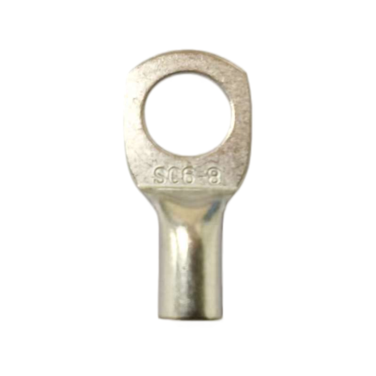 Front view of a Xluig SC series lug highlighting the high-conductivity T2 copper and smooth tin-plated finish.