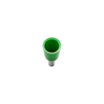 Close-up of the funnel-entry design on a green 16mm2 wire ferrule for effortless wire insertion.