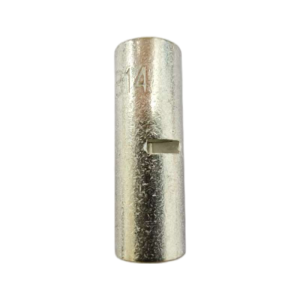 Macro view of the seamless T2 copper barrel on an Xluig B series butt connector.