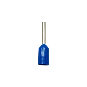 Front perspective of a blue Xluig E-series terminal showing the flared insulation sleeve.
