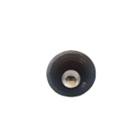 Detailed internal view of the brazed seam copper barrel on a heavy-duty black KS terminal.