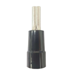Front view of a 3/0 AWG KS95-20BK black nylon insulated pin terminal.