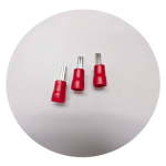 Group view of Xluig red insulated pin terminals for 22-16 AWG professional electrical wiring.