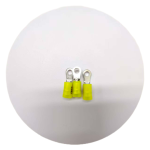 Complete range of Xluig yellow Nylon insulated ring terminals for 12-10 AWG wiring.