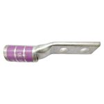 Side profile view of a 1/0 AWG STR copper terminal showing the barrel length and tin-plated finish
