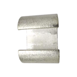Side profile of the tin-plated CRC12 copper wire clamp highlighting the L-length and robust body structure.