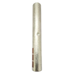 Frontal view of XLUIG #2 gauge copper barrel splice showing the seamless entry for stranded conductors.