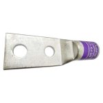Top view of XLUIG 4/0 AWG purple terminal showing the 1 inch spacing and 3/8 inch stud holes.