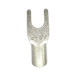 Close-up of the "8-5Y" size marking on a tin-plated copper spade terminal by XLUIG.