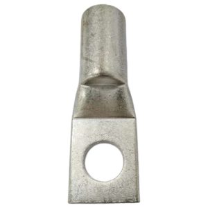 Side profile of a heavy-duty tinned copper terminal showing the thickness of the 1/2 inch stud tongue.